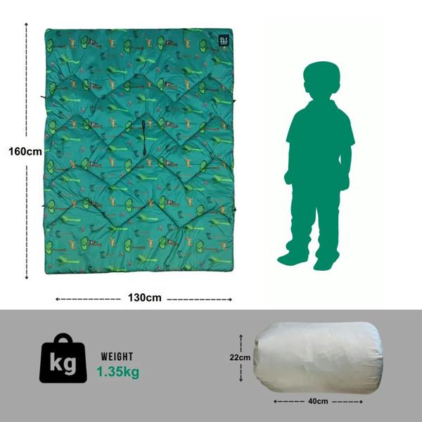 OLPRO Jungle Kids Camping Bundle - Sleeping Bag, Camping Chair, Insulated Blanko