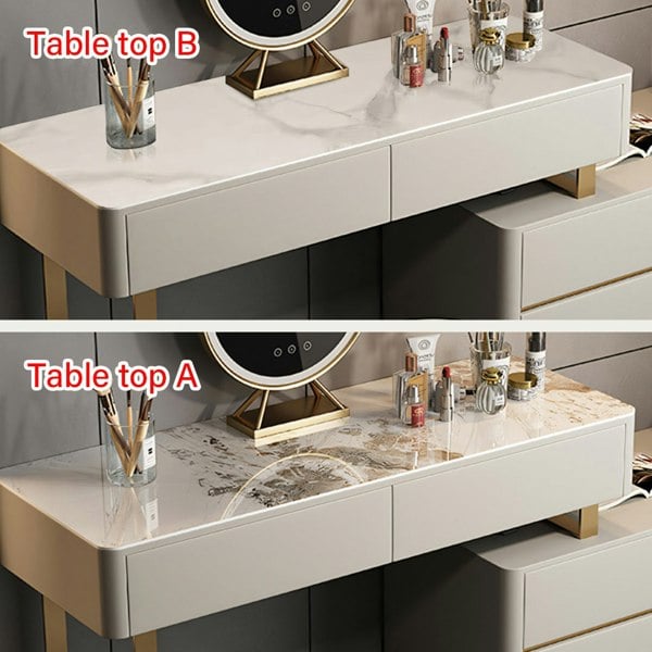 Weilai Concept Davidson Dressing Table With LED Mirror, Extendable, Corner Dressing Table
