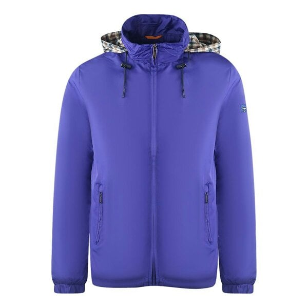 Aquascutum Mens Plain Lightweight Hidden Hood Jacket - Royal Blue