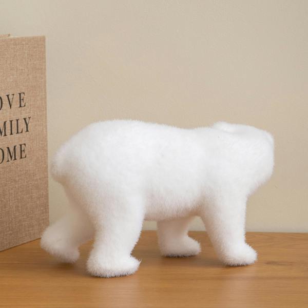 Samuel Alexander 25cm Freestanding Flocked Polar Bear Christmas Decoration