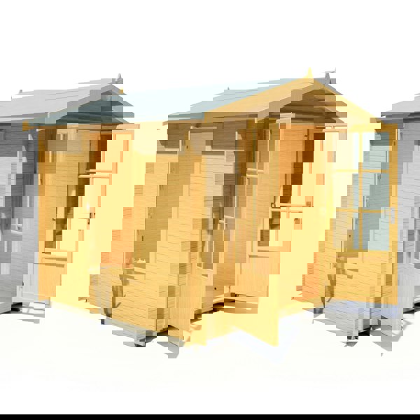 Shire Barn ale 8x8 Log Cabin 19mm interlock Cladding - Best Shed