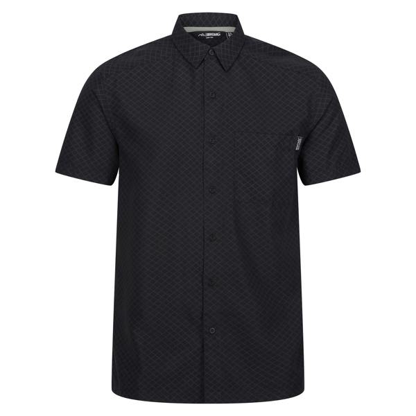 Regatta Mens Mindano VIII Criss-Cross Shirt - Black/Ash