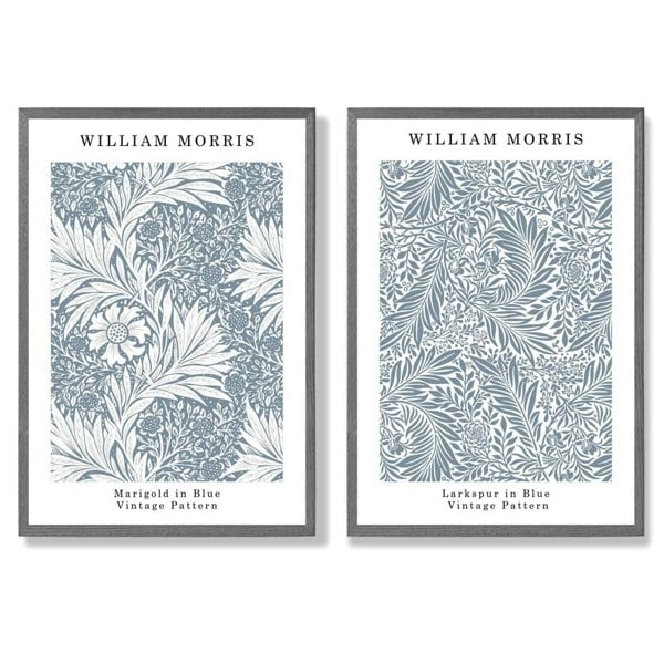 Sage Green Geometric Pineapple Fruit Set of 2 Art Prints with Dark Grey Frame