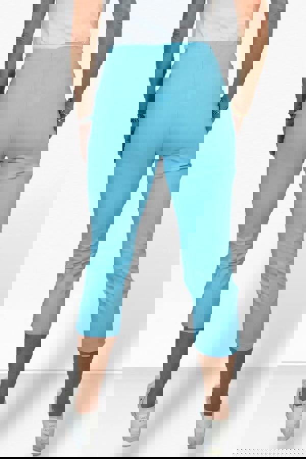 Paulo Due Women's Slim Leg Elastic Waist Cropped Trousers