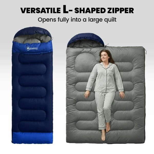 Sleeping Bag for Adults, Lightweight & Compact Sleeping Bag, 3 Seasons, Navy Blue