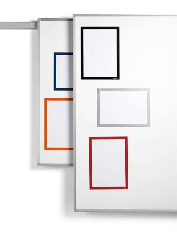 Durable DURAFRAME Magnetic Document Signage Frame for Metal | 5 Pack | A4 Black