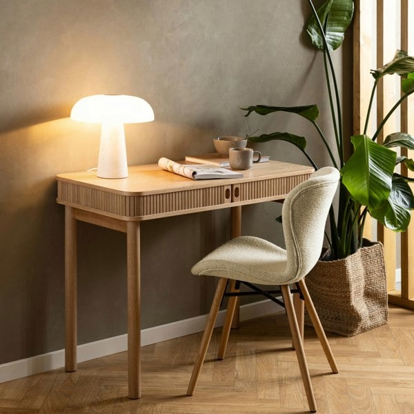 Furniture To Go Batilda Dining Chairs with Cream Fabric and Oak Set of 2