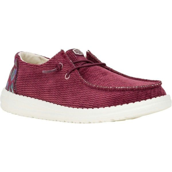 HEYDUDE Wendy Corduroy Leo Shoes - Burgundy