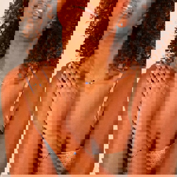 Say It With September Sapphire Birthstone Bangle - Yellow Gold Plated