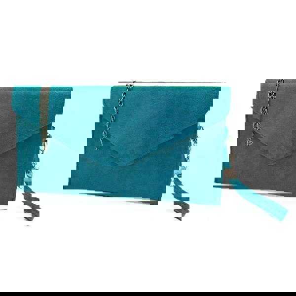 Kitise Genuine Italian Suede Envelope Style Cluth Bag Purse Flat Messenger Handbag