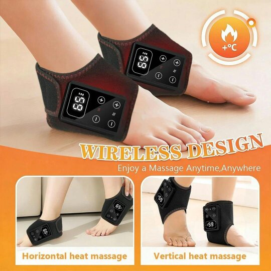 Havendro 1PC Electric Foot Ankle Massager Heating Vibration Hot Compress Pain Relief Tool