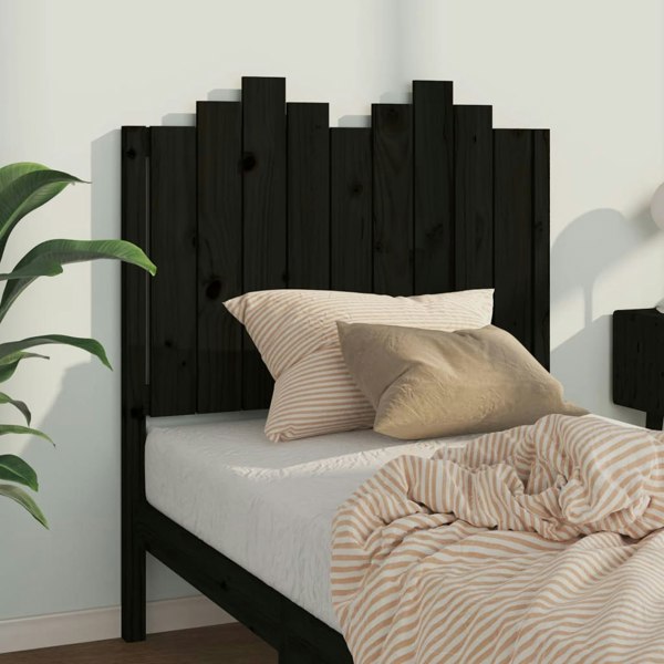 Berkfield Bed Headboard Black 96x4x110 cm Solid Wood Pine