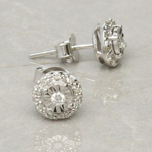 Christopher James of London 9ct White Gold 0.13ct Diamond Stud Earrings