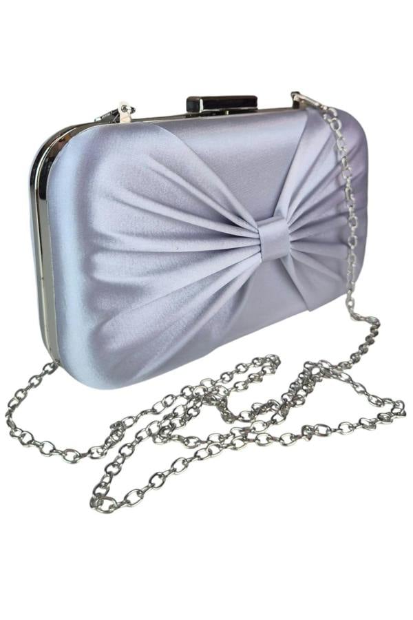Paulo Due Bow Satin Clutch Bag