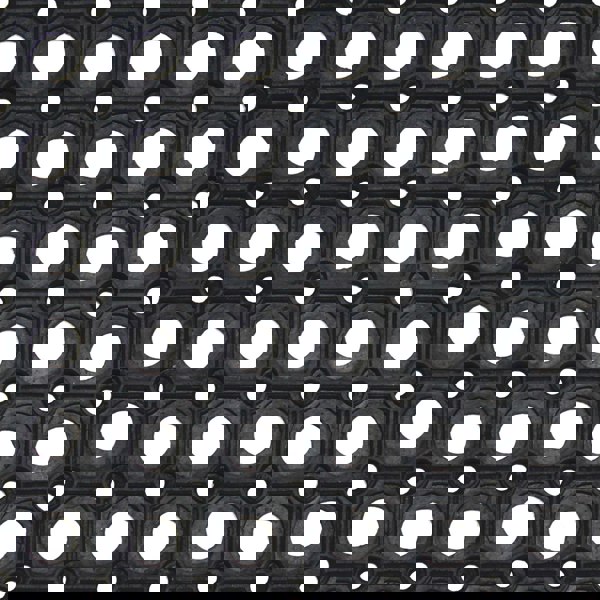 JVL Rondo Rubber Ring Heavy Duty Outdoor Entrance Door Mat 40x60cm - Pack of 2