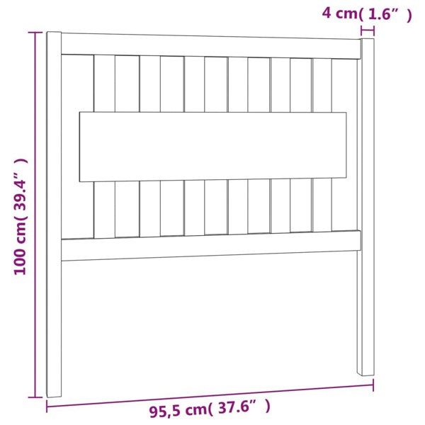 Berkfield Bed Headboard Honey Brown 95.5x4x100 cm Solid Wood Pine