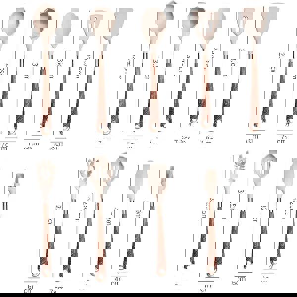 goodgoodhome Anygleam Kitchen Utensils Non-stick Black 5 Set Gold Plated Handle with Support Point Cooking Tool Accessories Heat Resistant Kitchenware