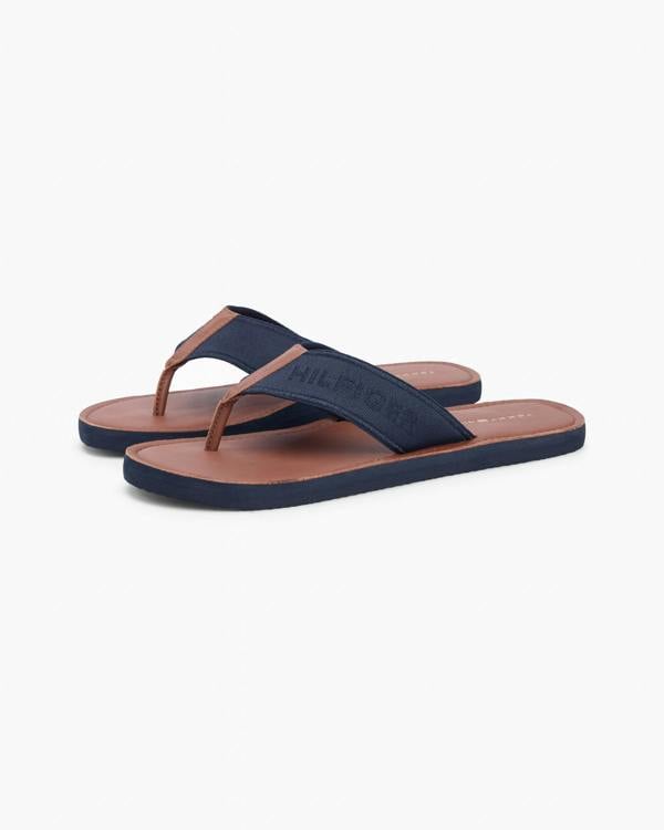 Tommy Hilfiger Leather Hilfiger Mens Beach Sandal - Desert Sky