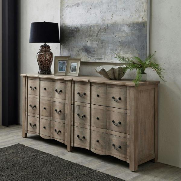 Wyld Haus Montagnac Mid Century Grey 6 Drawer Chest