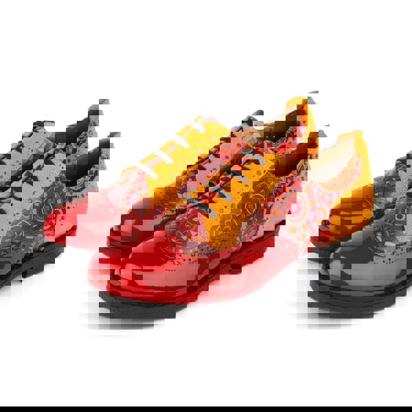 Embassy London The Artist - Red & Orange - Women's leather lace-up shoe with brogue detailing