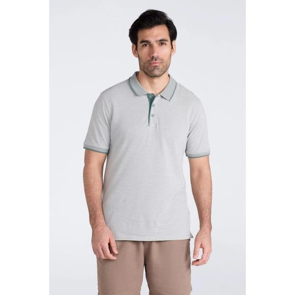 Mountain Warehouse Mens Dawnay Textured Pique Polo Shirt - Light Khaki - 
