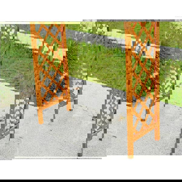 Gr8 Garden Garden Arch Wooden Pergola Feature Trellis Rose Climbing Plant Archway Tan Frame