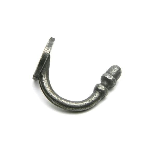 Single Robe Hook Acorn Tip Spearhead Antique Iron 2" / 50mm