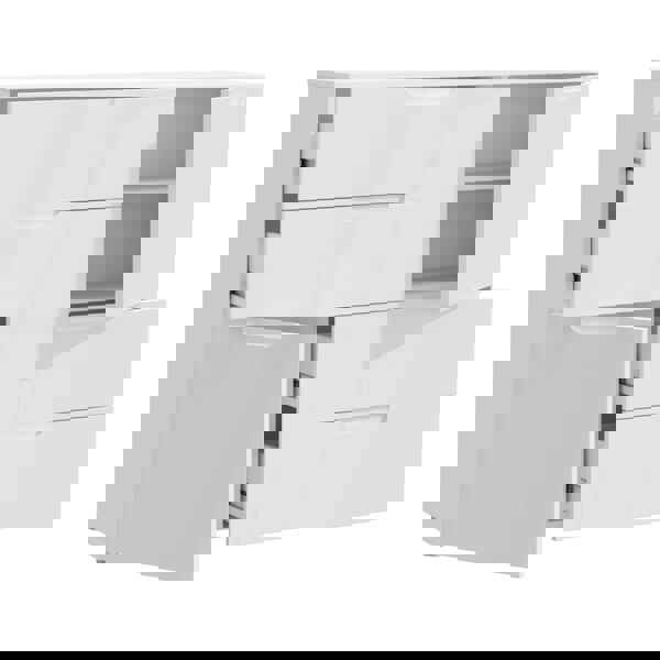 Furniture To Go Sienna Abstract Chest of in White/White High Gloss