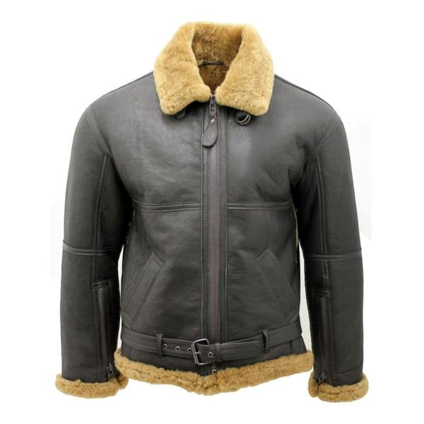 Infinity Leather Mens RAF Sheepskin Leather Aviator Jacket-Skyfair