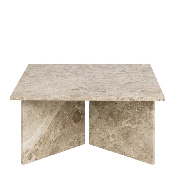 Furniture To Go Vega Square Coffee Table with Brown Marble Top 90cm