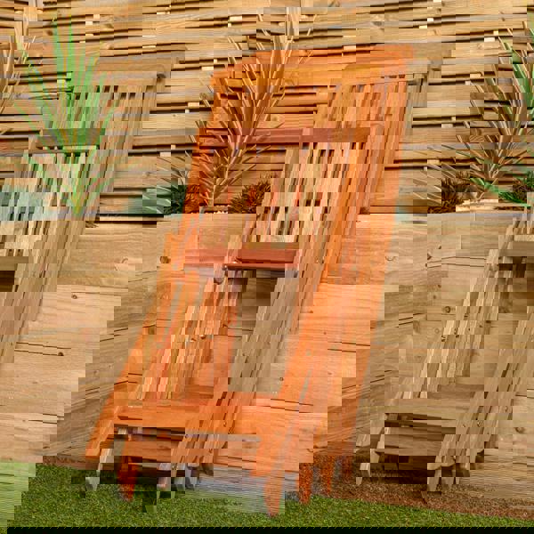 Samuel Alexander Outdoor 4 Person Rectangular Wooden Garden Dining Table Chairs with Grey Parasol and Base Set