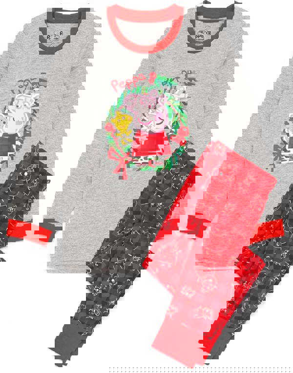 Peppa Pig Girls Red Long Sleeve Long Leg Pyjama Set [dis]