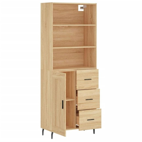 Berkfield Highboard Sonoma Oak 69.5x34x180 cm Engineered Wood