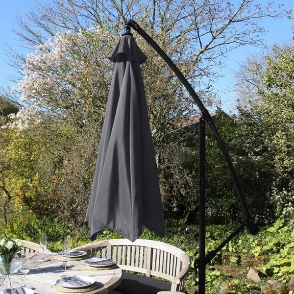 Monstershop Grey Cantilever Parasol & Square Base