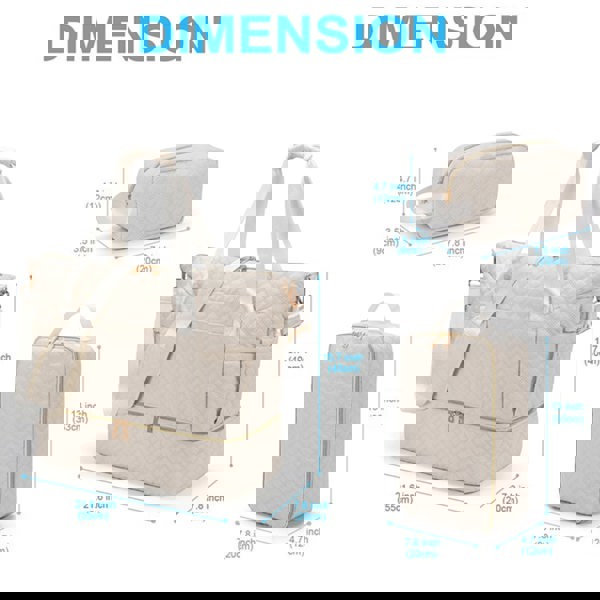 Anymom Mommy Baby Changing Bag Black Handbag 3 pcs Set with Pockets