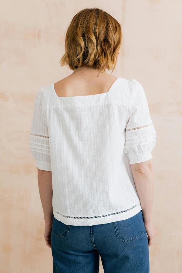 Lily & Me Poppy Plain Cotton Blouse White