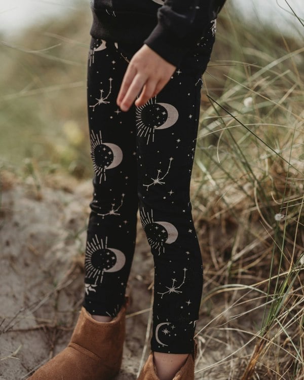 Black Celestial Print Leggings - image 3