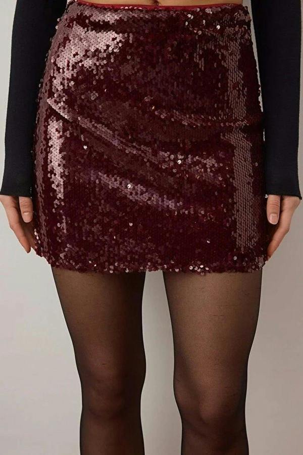 WOVCOR Super Mini Knit Sequin Party Skirt