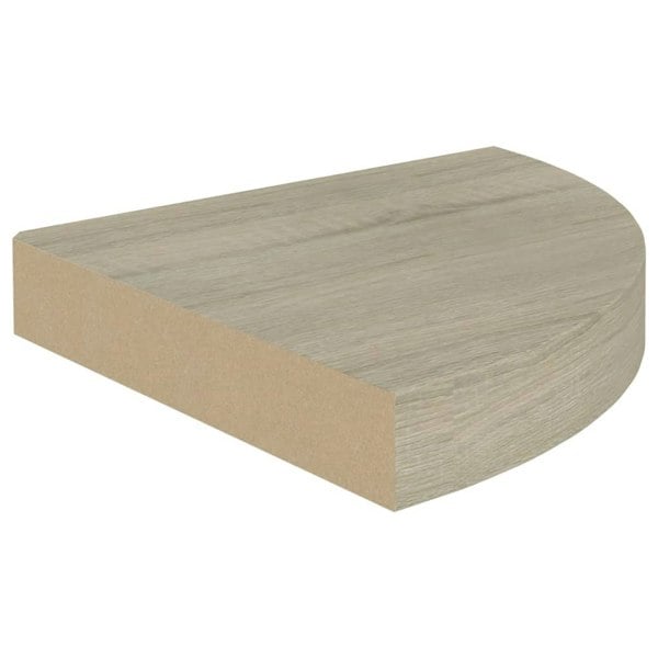 Berkfield Floating Corner Shelf Oak 25x25x3.8 cm MDF