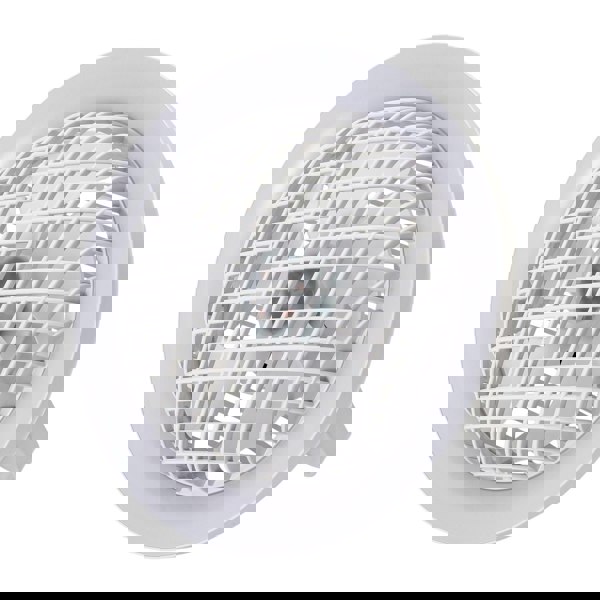 White Rechargeable 3 Speed Desk Fan with LED Dimmable Ring Light Image 5