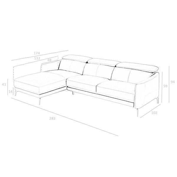 Angel Cerdá Corner sofa in black leather 6040/6041