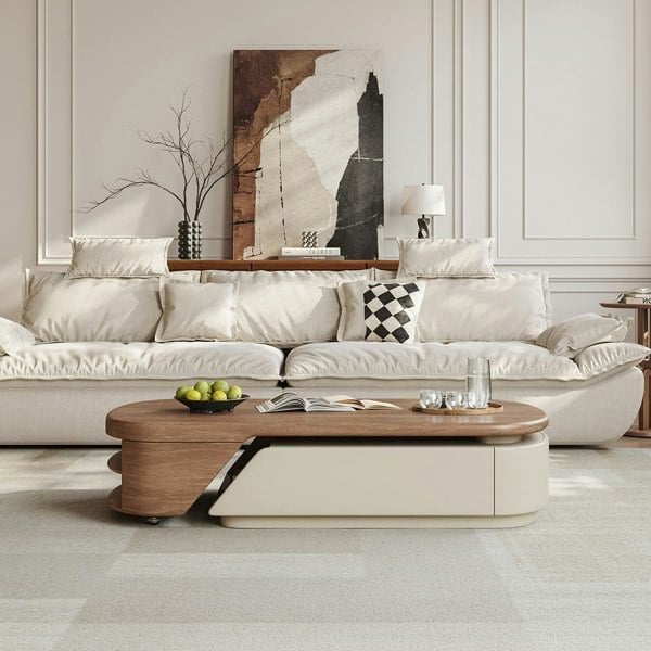 Rit Concept Zubair Oval Extendable Coffee Table With Storage