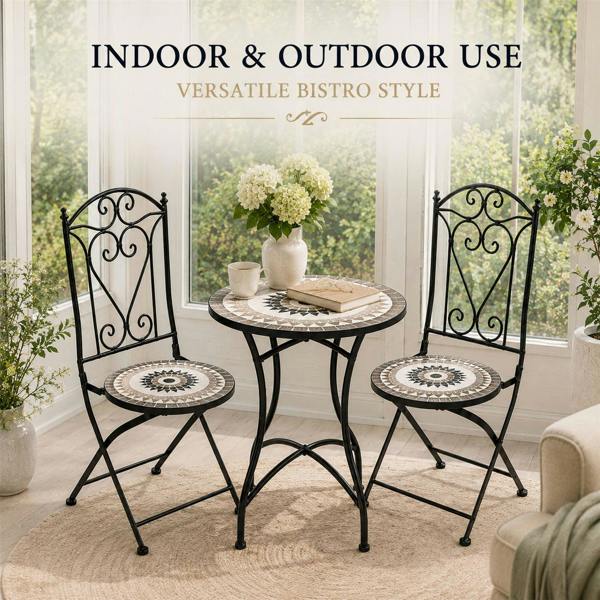 60cm Medina Mosaic Bistro Set image 11