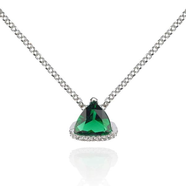 Triangle Green Pendant Necklace for Women - namana.london
