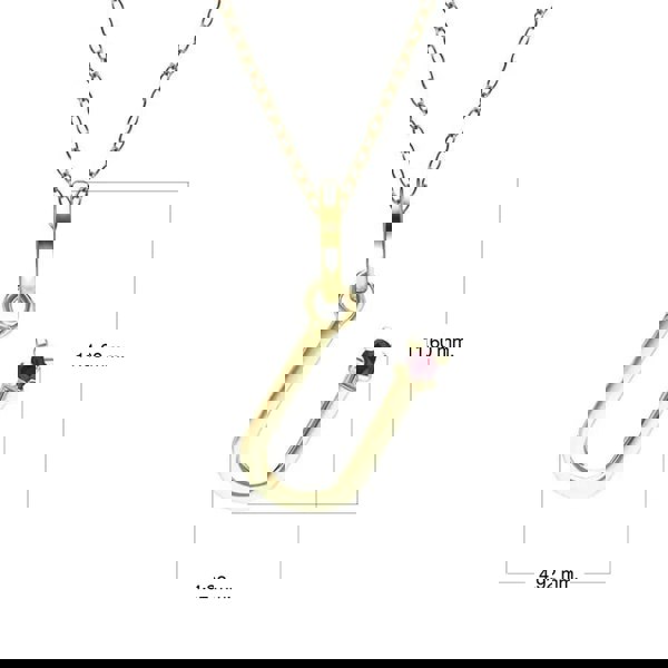 Gemondo Initial Ruby Letter Necklace In 9ct Yellow Gold