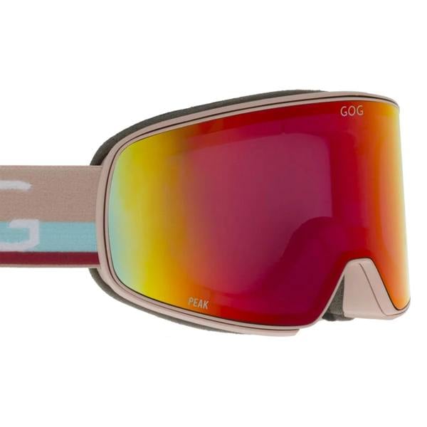 GOG Eyewear Unisex Peak UV400 Ski Snowboard Goggles with HDX Contrast Anti-Fog Mirror Lens - One Size - Matt Beige