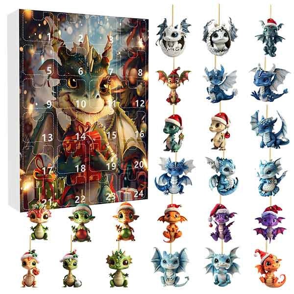 Leaper Christmas Calendar Blind Box Acrylic Cartoon Dragon Ornament