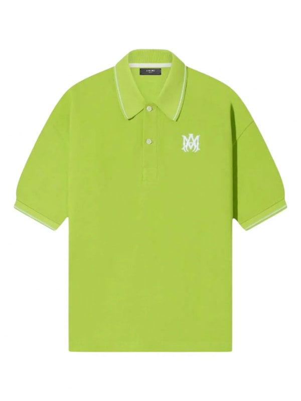 Amiri Solid Short Sleeve MA Logo Polo – Lime