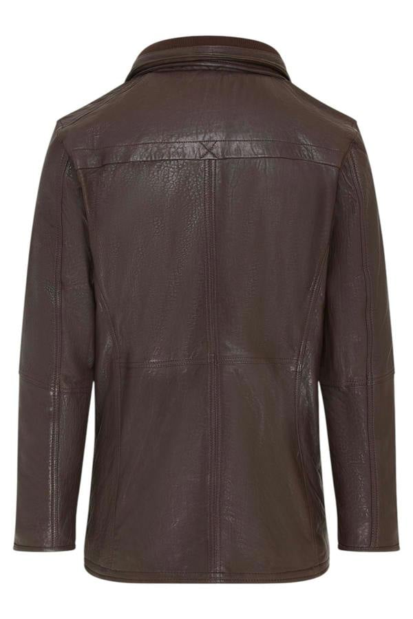 Infinity Leather Mens Warm Mid-Length Leather Biker Coat - Sikander