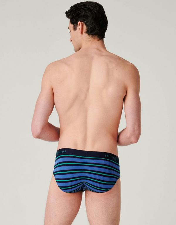 British Boxers Men's Bamboo Briefs - Riviera Stripe